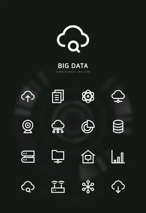 大数据云端传输共享互联网UI图标