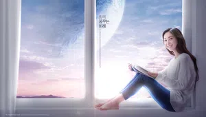 阅读美女 知识探索 星空太空 创意合成设计PSD